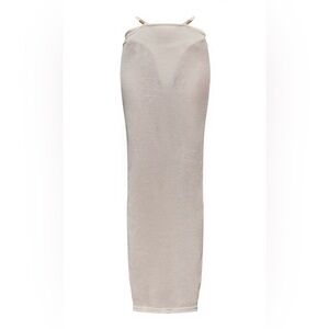 NWT cream sheer strappy waist maxi skirt